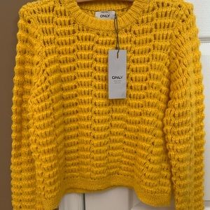 Yellow Knit Pullover Sweater